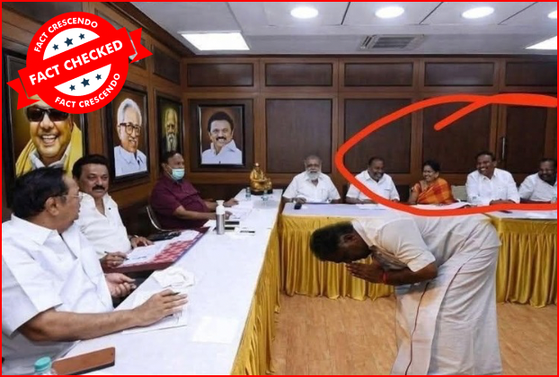 தி.மு.க வேட்பாளர் தேர்வில் பங்கேற்ற ஓ.பன்னீர்செல்வம் என்று பரவும் புகைப்படம் உண்மையா?