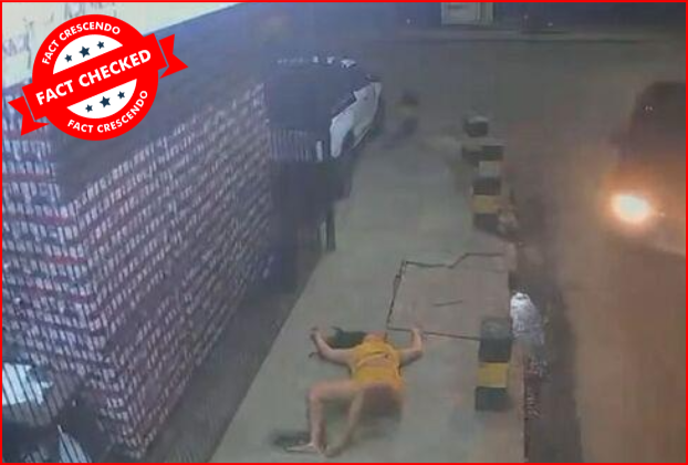 ஹரியானாவில் காரில் இருந்து வீசப்பட்ட பெண் என்று பரவும் வீடியோ உண்மையா?